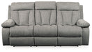 Mitchiner - Fog - Rec Sofa W/Drop Down Table Unique Piece Furniture
