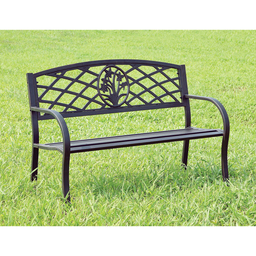 Minot - Patio Steel Bench - Black Unique Piece Furniture