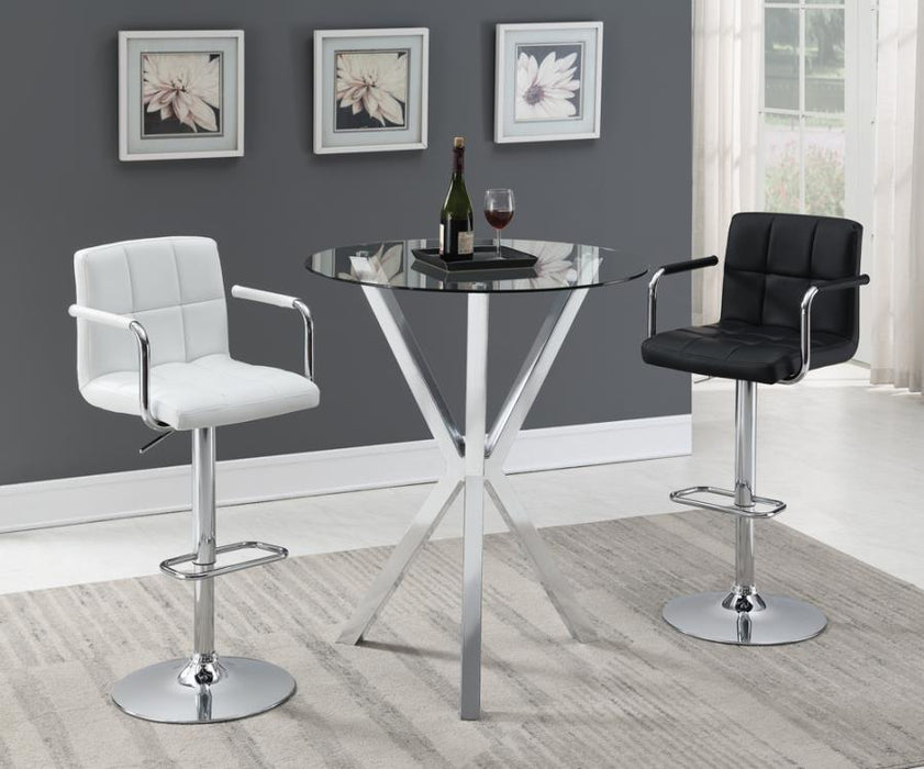 Denali - Round Glass Top Bar Table - Chrome Unique Piece Furniture