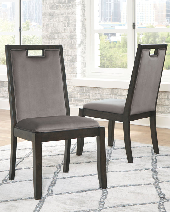Hyndell - Gray / Dark Brown - Dining Uph Side Chair (Set of 2) Unique Piece Furniture