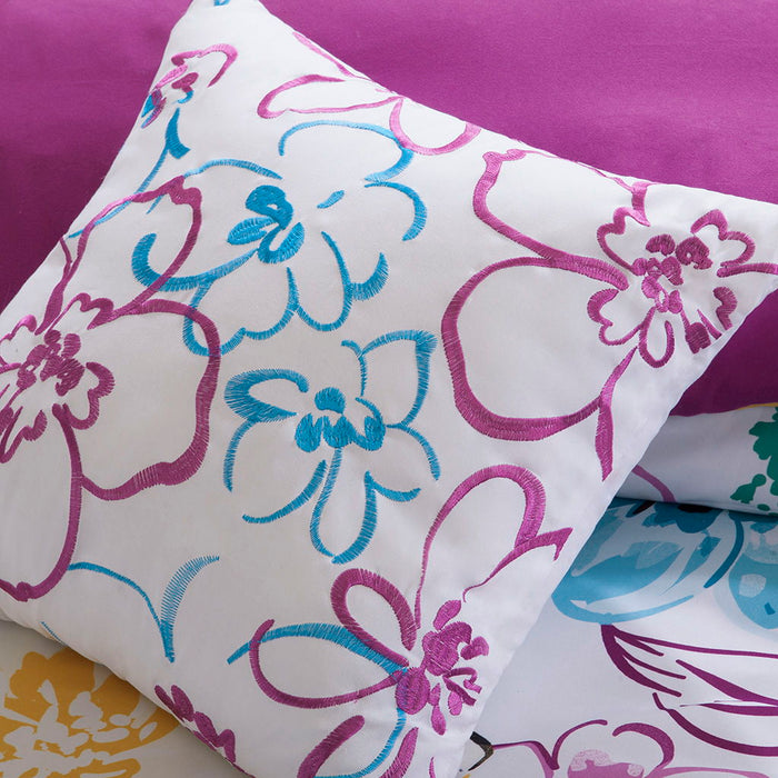 Floral Comforter Set, Blue