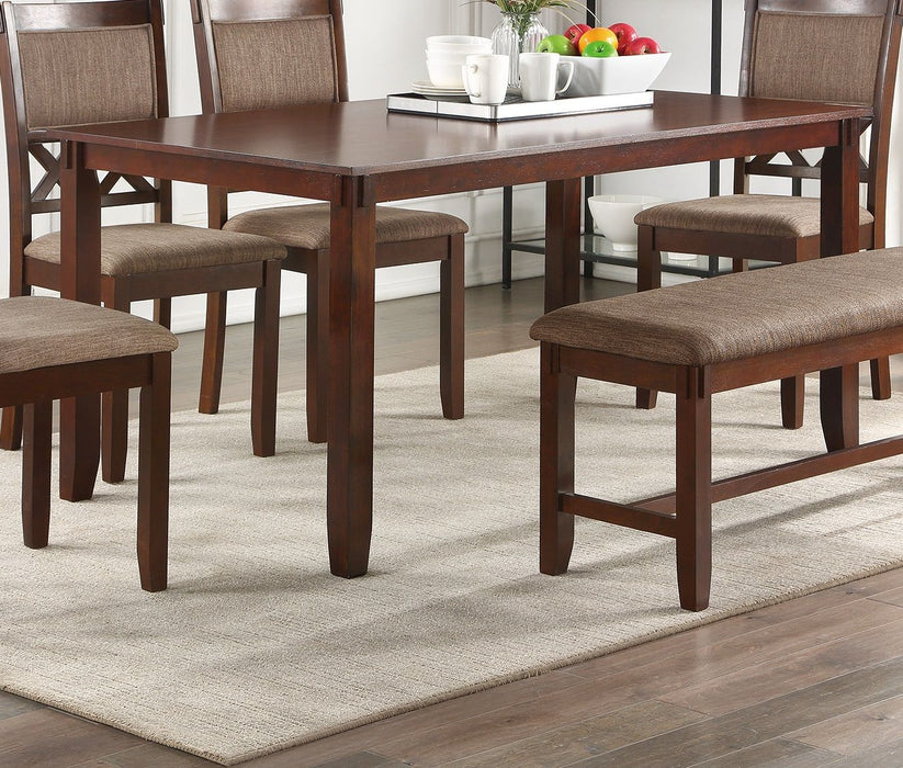Espresso Color Dining Room Furniture Unique Modern 6 Piece Set Dining Table 4 Side Chairs And A Bench Solid Wood Rubberwood And Veneers