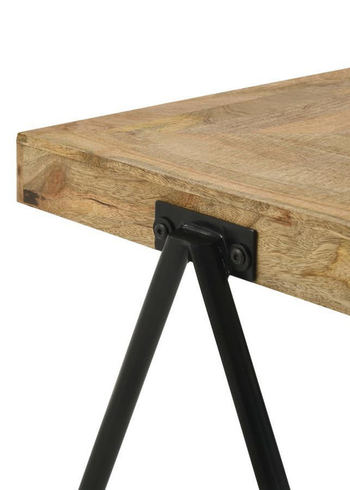 Avery - Square End Table With Metal Legs - Natural And Black Unique Piece Furniture