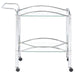 Shadix - 2-Tier Serving Cart With Glass Top - Chrome And Clear Unique Piece Furniture
