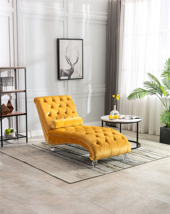 Coomore Leisure Concubine Sofa With Acrylic Feet - Mustard