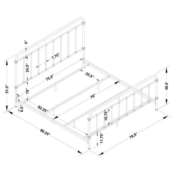 Livingston - Panel Metal Bed Unique Piece Furniture