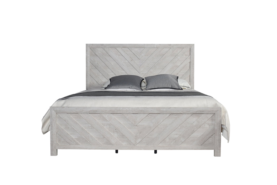 Denver Modern Style King Bed Made With Wood In Gray