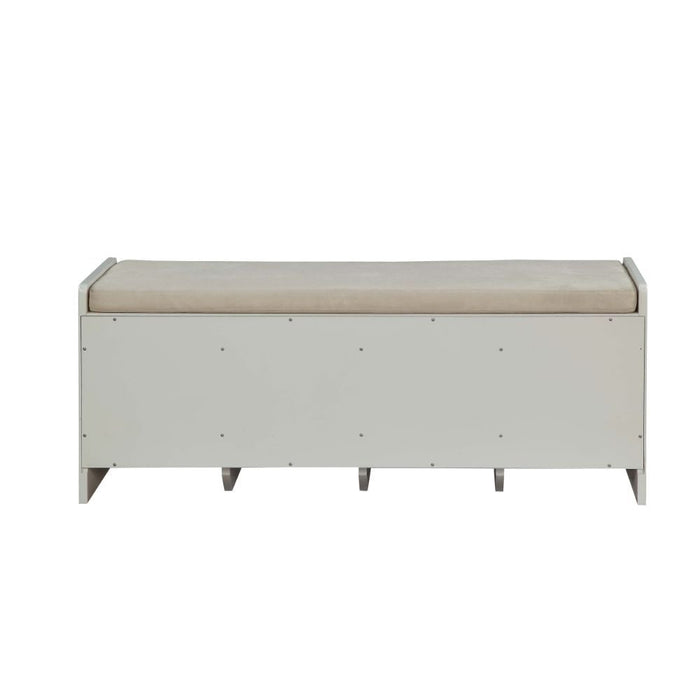 Berci - Bench - Beige Fabric & White Unique Piece Furniture
