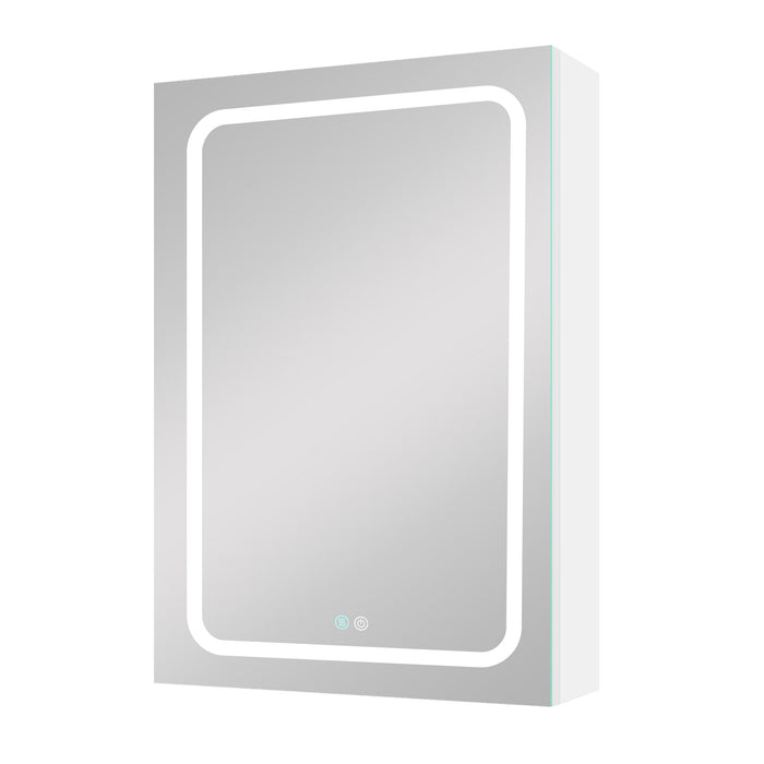 30X20 Inch Led Bathroom Medicine Cabinet Surface Mounted Cabinets With Lighted Mirror White Right Open