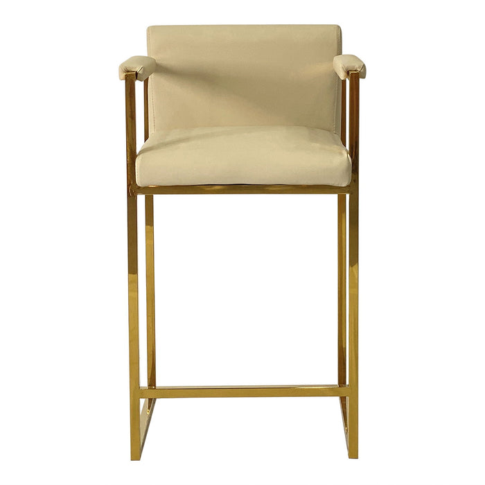 Beige And Gold Dining Chair Bar Stool For Kitchen