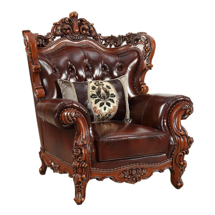 Eustoma - Chair - Cherry Top Grain Leather Match & Walnut