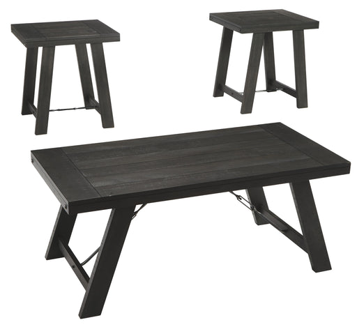 Noorbrook - Black / Pewter - Occasional Table Set (Set of 3) Unique Piece Furniture