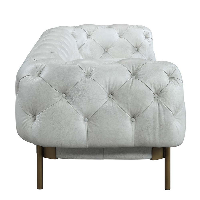 Ragle - Sofa - Vintage White Top Grain Leather Unique Piece Furniture