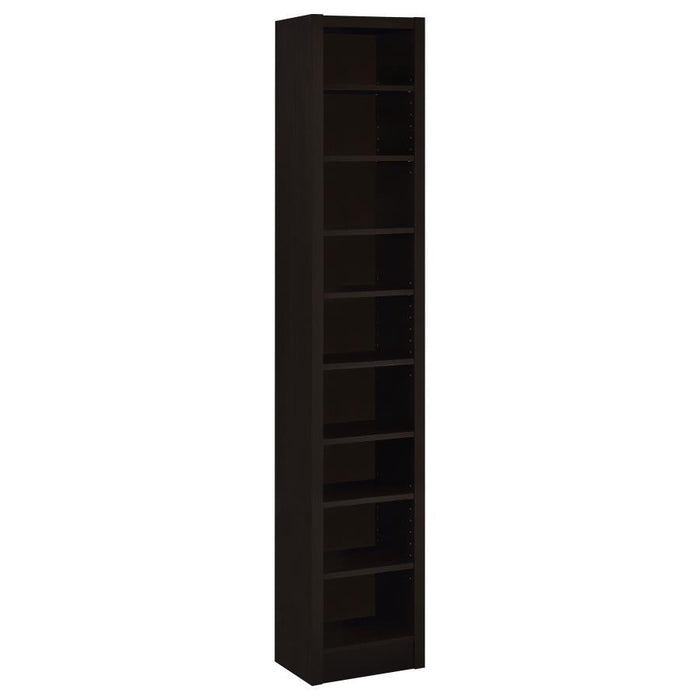 Eliam - Rectangular Bookcase With 2 Fixed Shelves - Cappuccino Unique Piece Furniture