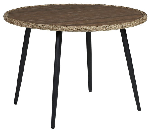 Amaris - Brown / Black - Round Dining Table Unique Piece Furniture