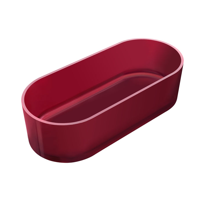 Clear Cherry Red Solid Surface Bathtub For Bathroom