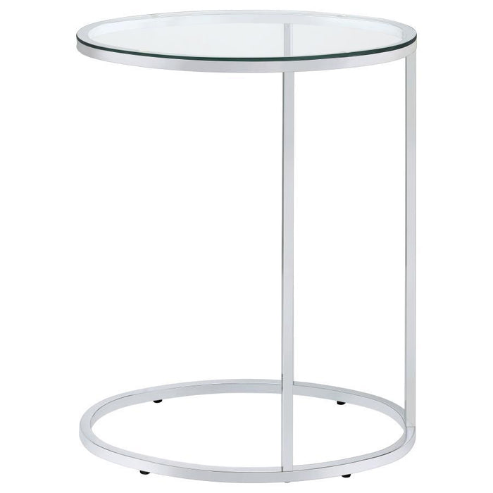 Kyle - Oval Snack Table - Chrome And Clear Unique Piece Furniture