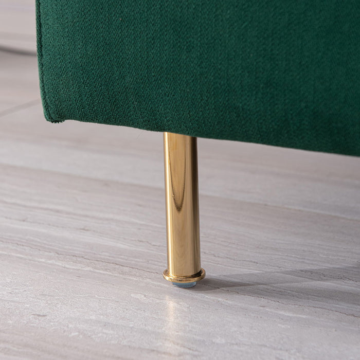 Modern Fabric Accent Armchair, Upholstered Single Sofa Chair, Emerald Cotton Linen-30.7''