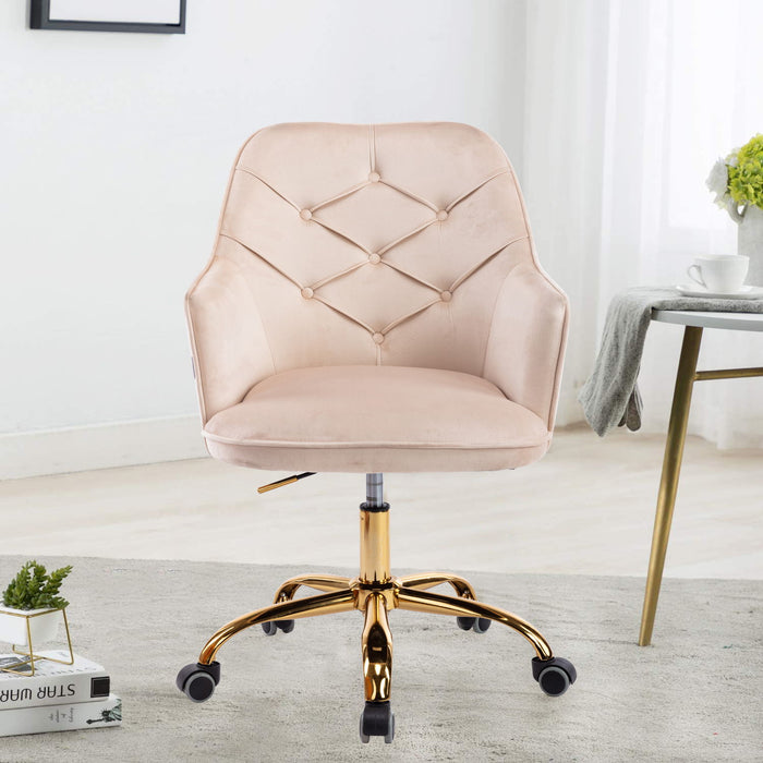 Coolmore Velvet Swivel Shell Chair For Living Room, Office Chair, Modern Leisure Arm Chair Beige