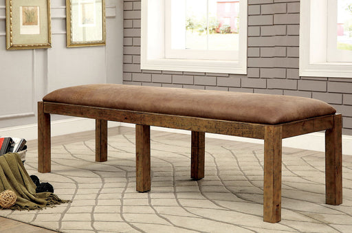 Gianna Fabric Bench - Rustic Oak / Brown Unique Piece Furniture