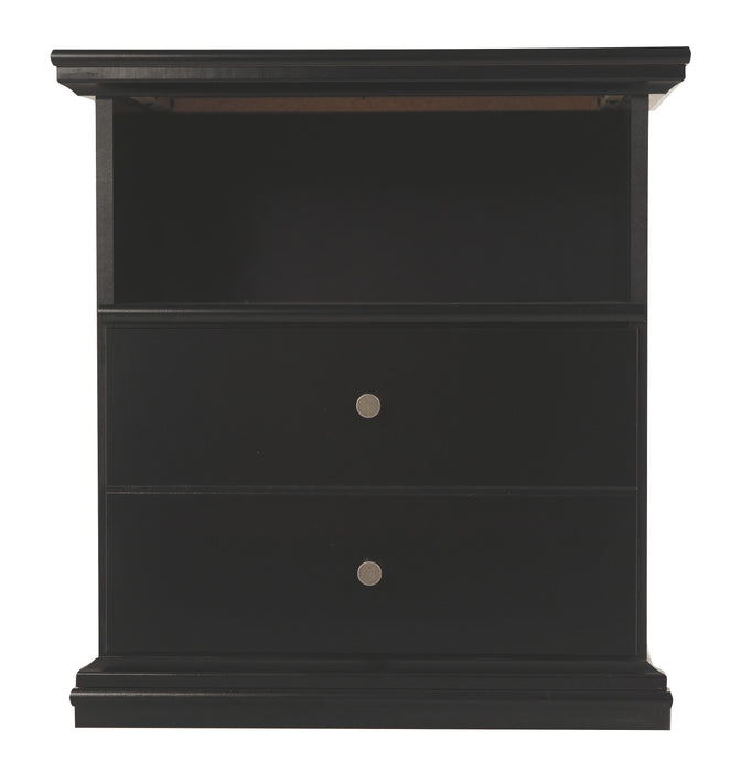 Maribel - Black - One Drawer Night Stand Unique Piece Furniture