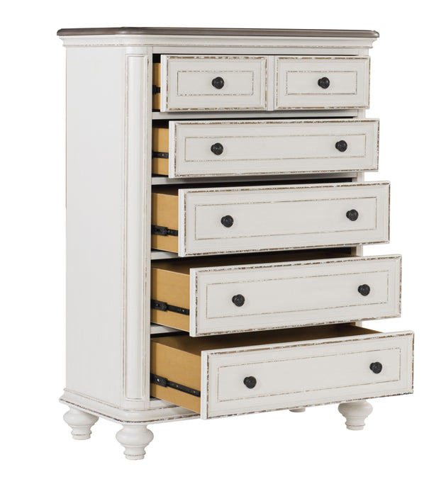 Traditional Design 1 Piece Chest Of Drawers Storage Dark Finished Knobs Wooden Bedroom Furniture