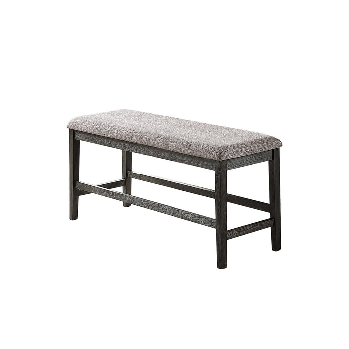 High Bench With Upholstered Cushion, Gray