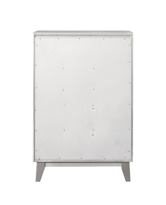 Leighton - 5-Drawer Chest - Metallic Mercury Unique Piece Furniture