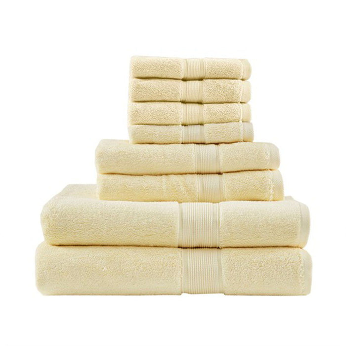100% Cotton 8 Piece Antimicrobial Towel Set - Yellow