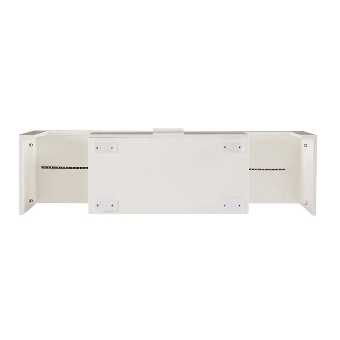 White Morden TV Stand With LED Lights, High Glossy Front TV Cabinet, Can Be Assembled In Lounge Room, Living Room Or Bedroom - Ivory