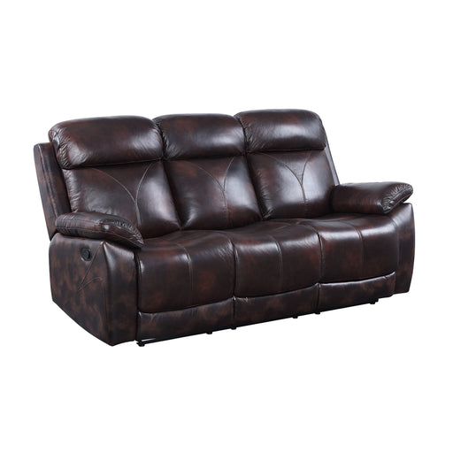 Perfiel - Sofa - 2 Tone Dark Brown Top Grain Leather Unique Piece Furniture