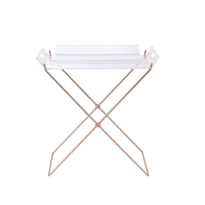 Cercie - Tray Table - Clear Acrylic & Copper Unique Piece Furniture