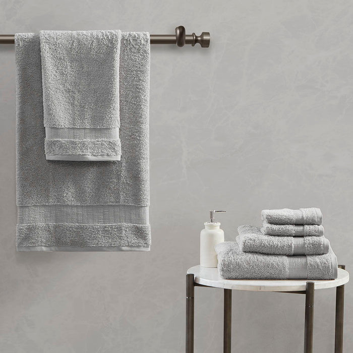 100% Egyptian Cotton 6 Piece Towel Set - Grey