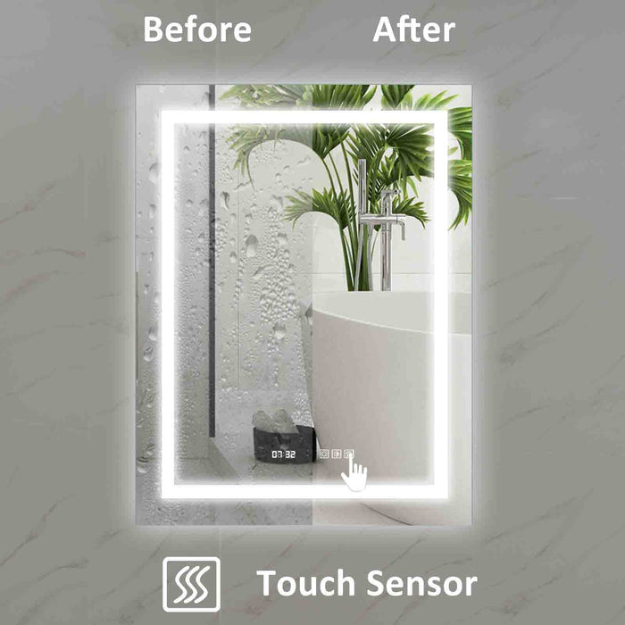 28'' x 36'' LED Lighted Bathroom Mirror Cabinet With Motion-Sensor Switch - Anthracite