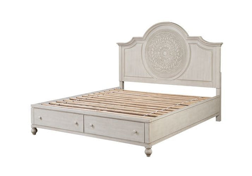 Roselyne - Queen Bed - Antique White Finish Unique Piece Furniture