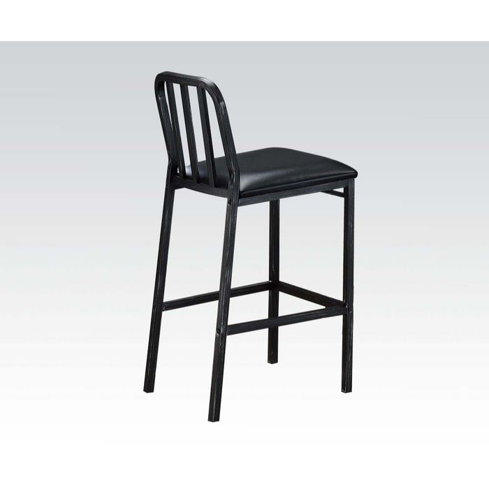 Jodie - Bar Chair (Set of 2) - Black PU & Antique Black Unique Piece Furniture