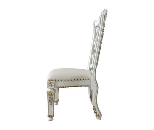 Vendom - Side Chair (Set of 2) - PU & Antique Pearl Finish - 48" Unique Piece Furniture