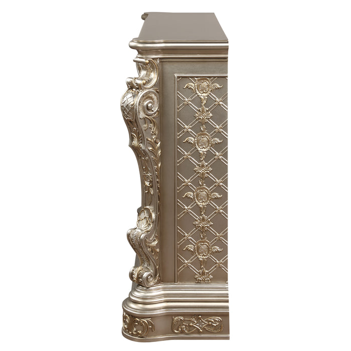 Acme Danae Fireplace Antique Silver & Gold Finish