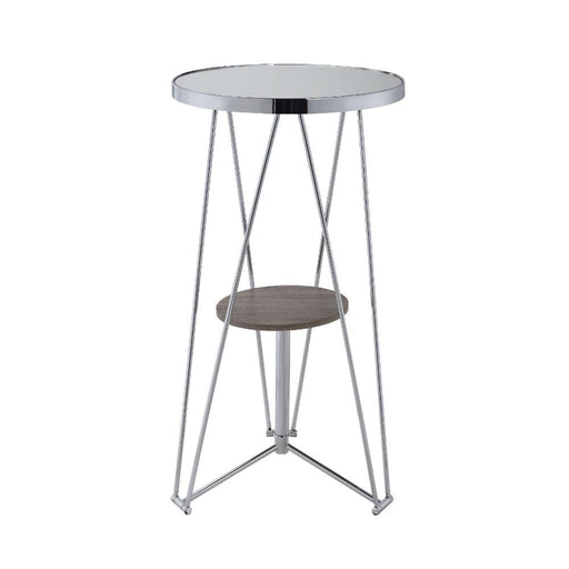 Jarvis - Bar Table - Mirror, Gray Oak & Chrome Unique Piece Furniture