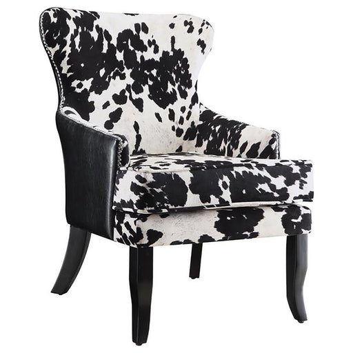 Trea - Cowhide Print Accent Chair - Black And White Unique Piece Furniture