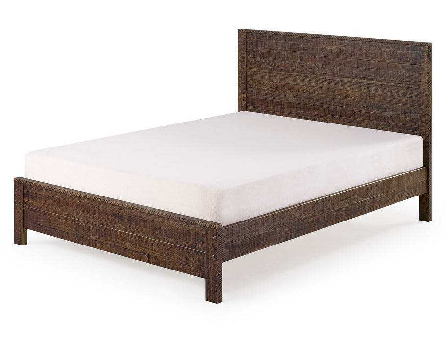 Yes4Wood Albany Solid Wood Espresso Bed, Modern Rustic Wooden Full Size Bed Frames Box Spring Needed