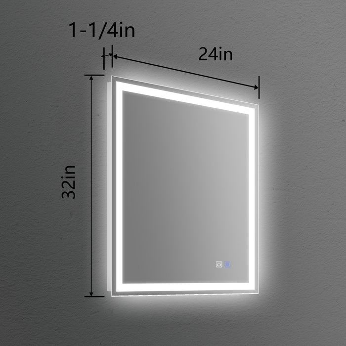 LED Bathroom Vanity Mirror With Light, 24 X 32", Anti Fog, Dimmable, Color Temper 5000K, Backlit / Front Lit, Both Vertical And Horizontal Wall Mounted Vanity Mirror