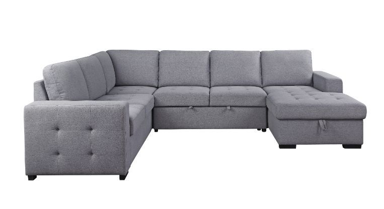 Nardo - Sectional Sofa - Gray Fabric Unique Piece Furniture