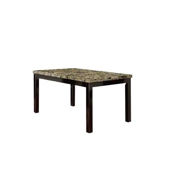 Dining Table Faux Marble Top Birch Veneer Dining Room Furniture 1 Piece Table