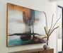Brunonia - Teal / Orange / Black - Wall Art Unique Piece Furniture