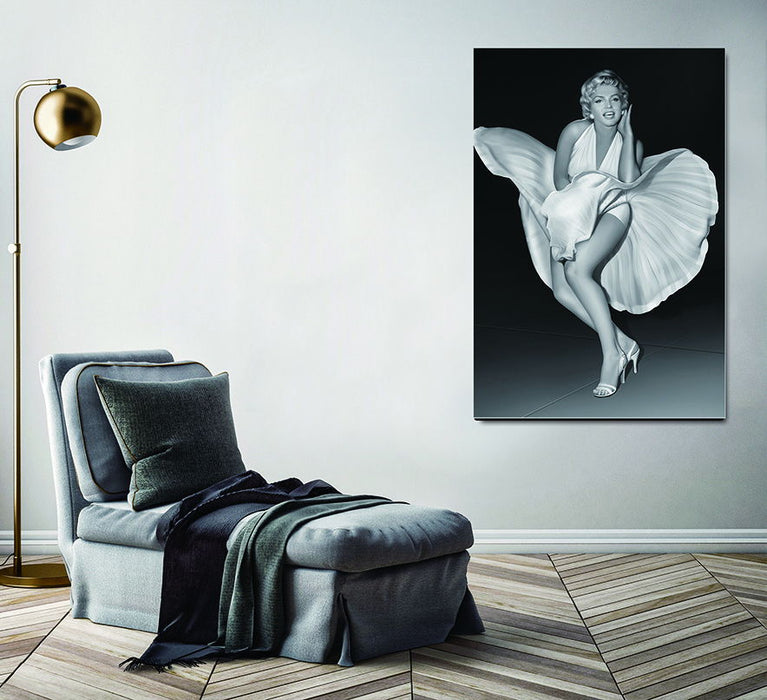 Oppidan Home "White Dress Of Marilyn Monroe" Acrylic Wall Art (48"H X 32"W)
