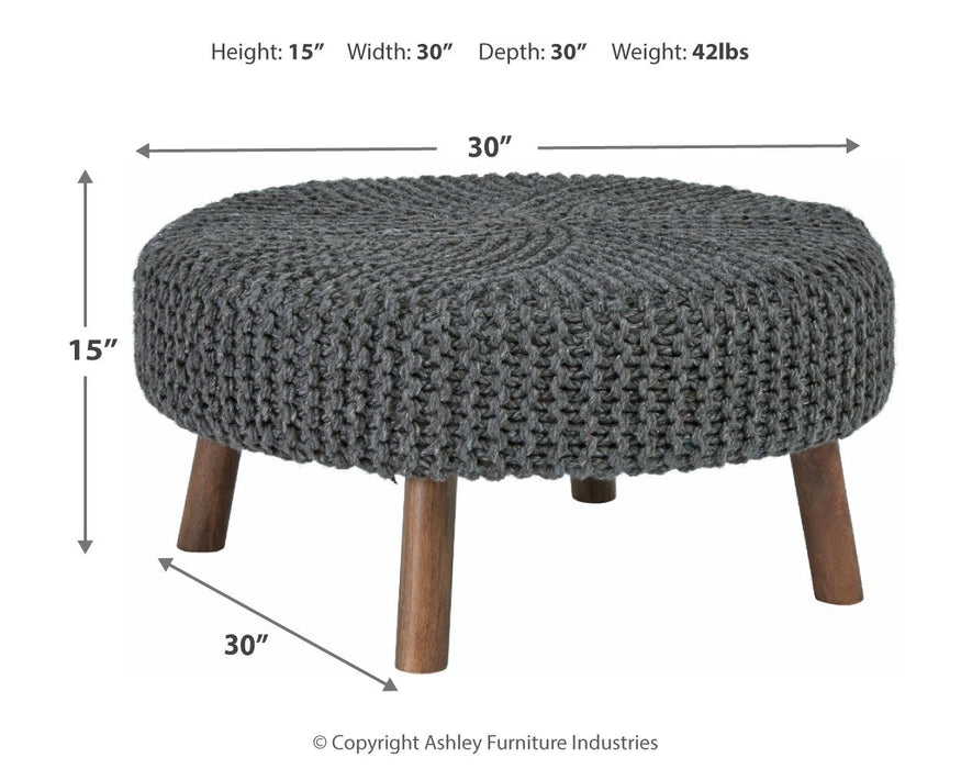 Jassmyn - Charcoal - Oversized Accent Ottoman Unique Piece Furniture