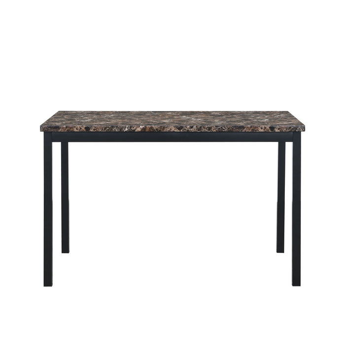Faux Marble Top Metal Frame Dinette Table - Black