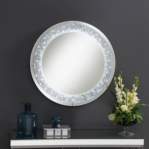 Lixue - Round Wall Mirror With Led Lighting - Silver Unique Piece Furniture