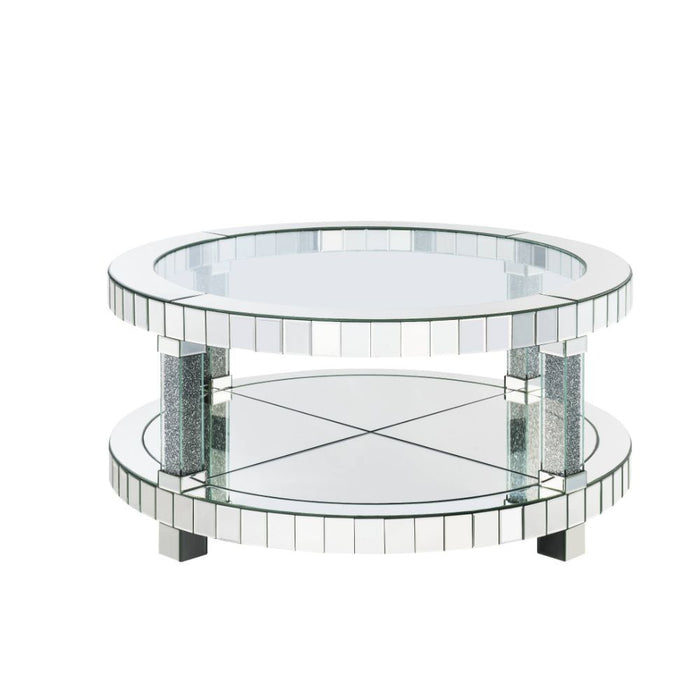 Fafia - Coffee Table - Mirrored & Faux Gems Unique Piece Furniture